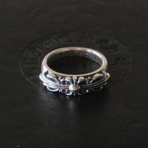 COPY - Chrome hearts floral cross sterling ring s…